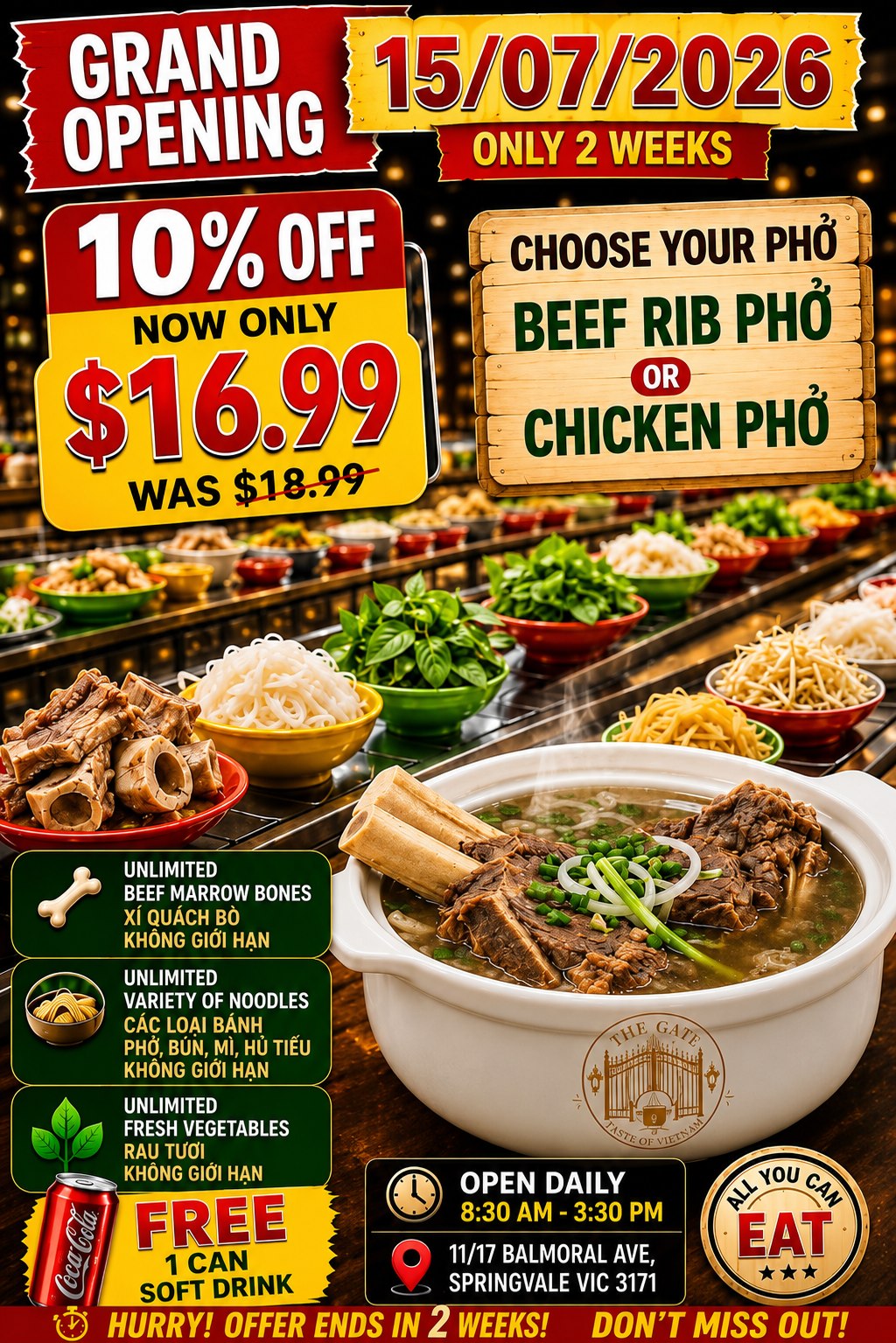 Grand Opening — Phở Buffet from $16.99