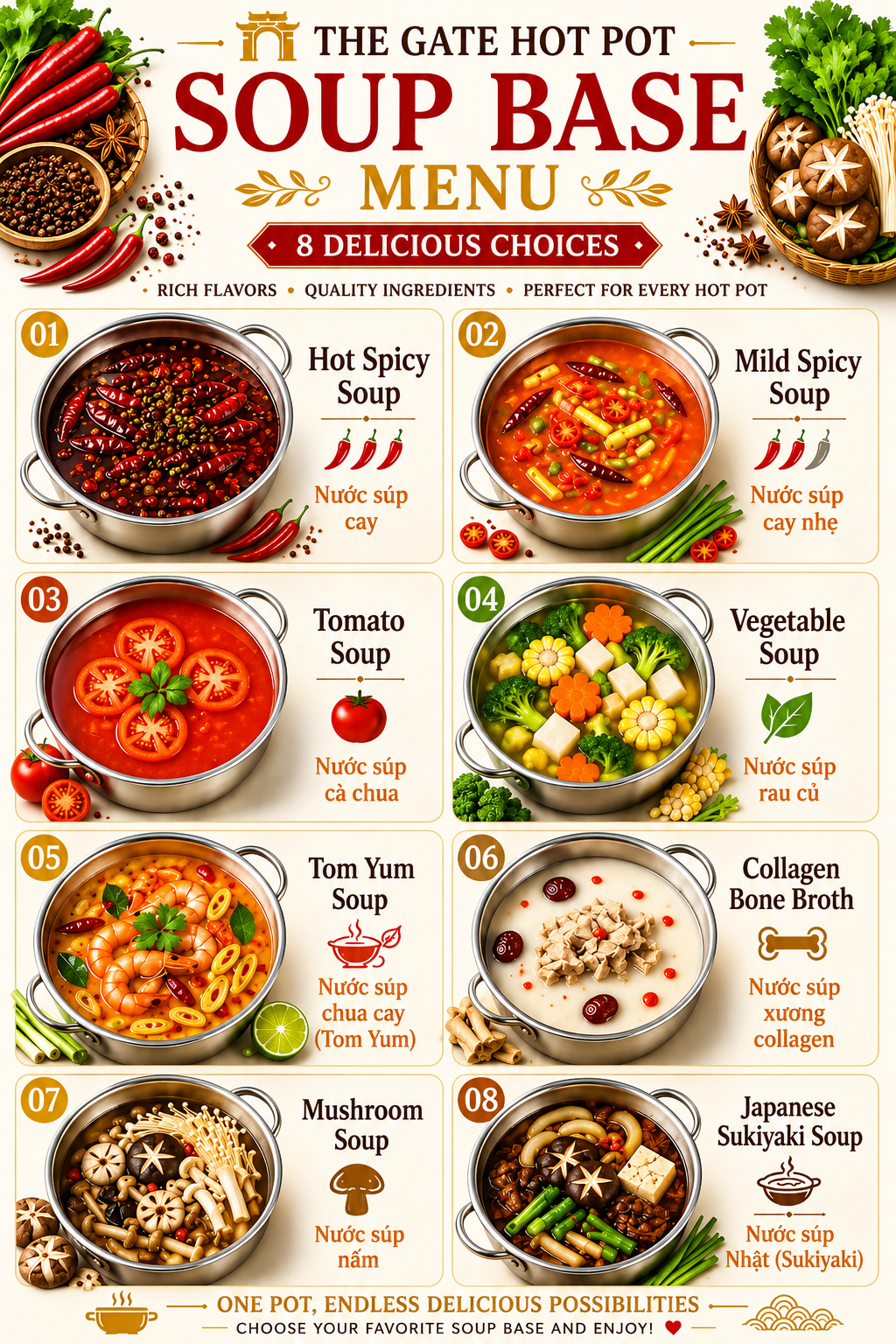 The Gate Hot Pot — soup menu